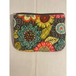 Vera Bradley Floral Quilted Zip Top Pouch Cosmetic Bag